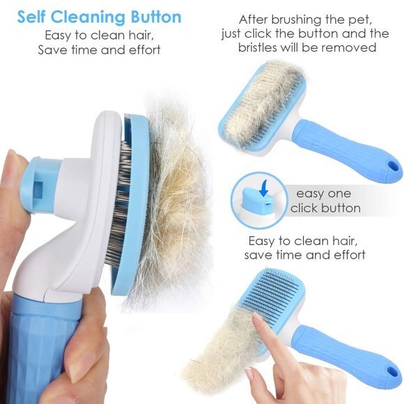 Self Cleaning Slicker Brush Grooming Tool for Cats Dogs NWT - Picture 2 of 6
